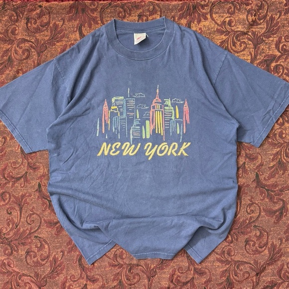 90s Twin Towers New York Jerzees Tee - Picture 1 of 2